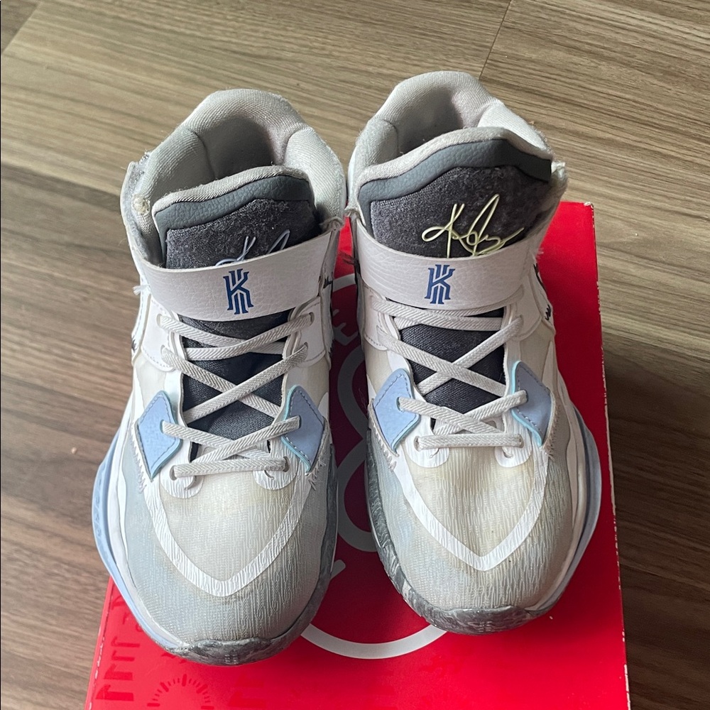 Nike Kids High-Top Sneakers - White and Gray